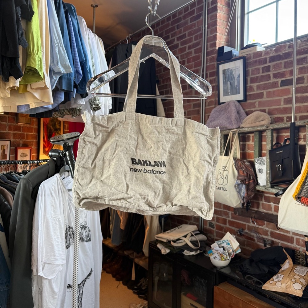 New Balance Cream Canvas Tote